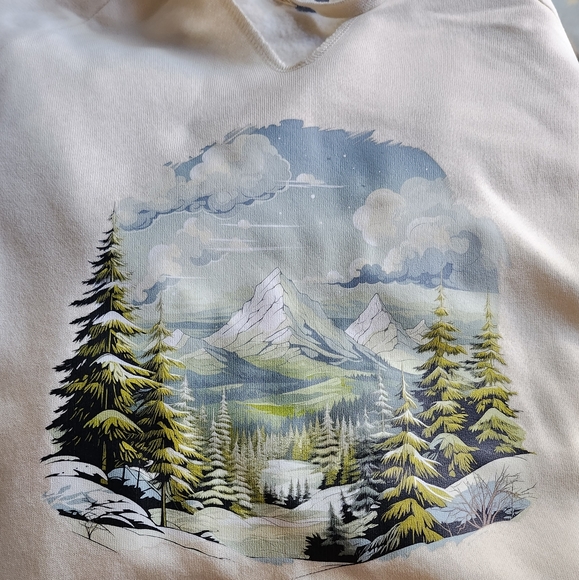independent trading ultrasoft hoodie mountain scene, Tranquility, Beauty, Peace - Picture 2 of 6